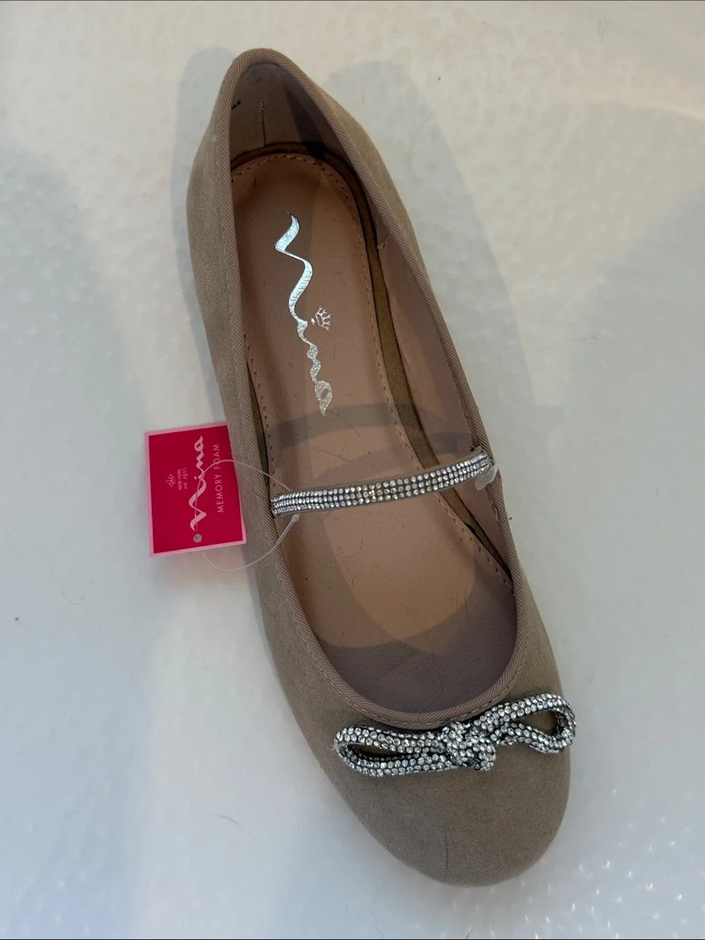 Nina Tan Jeweled Bow Ballet Flats